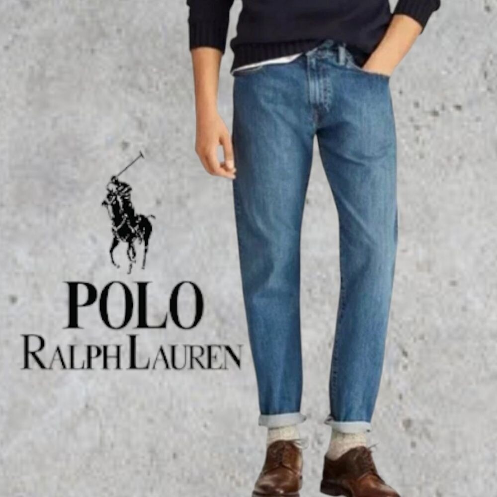 Polo Ralph Lauren Hampton Straight Jeans Mens‎ Classic Denim Blue 42x31 Actual